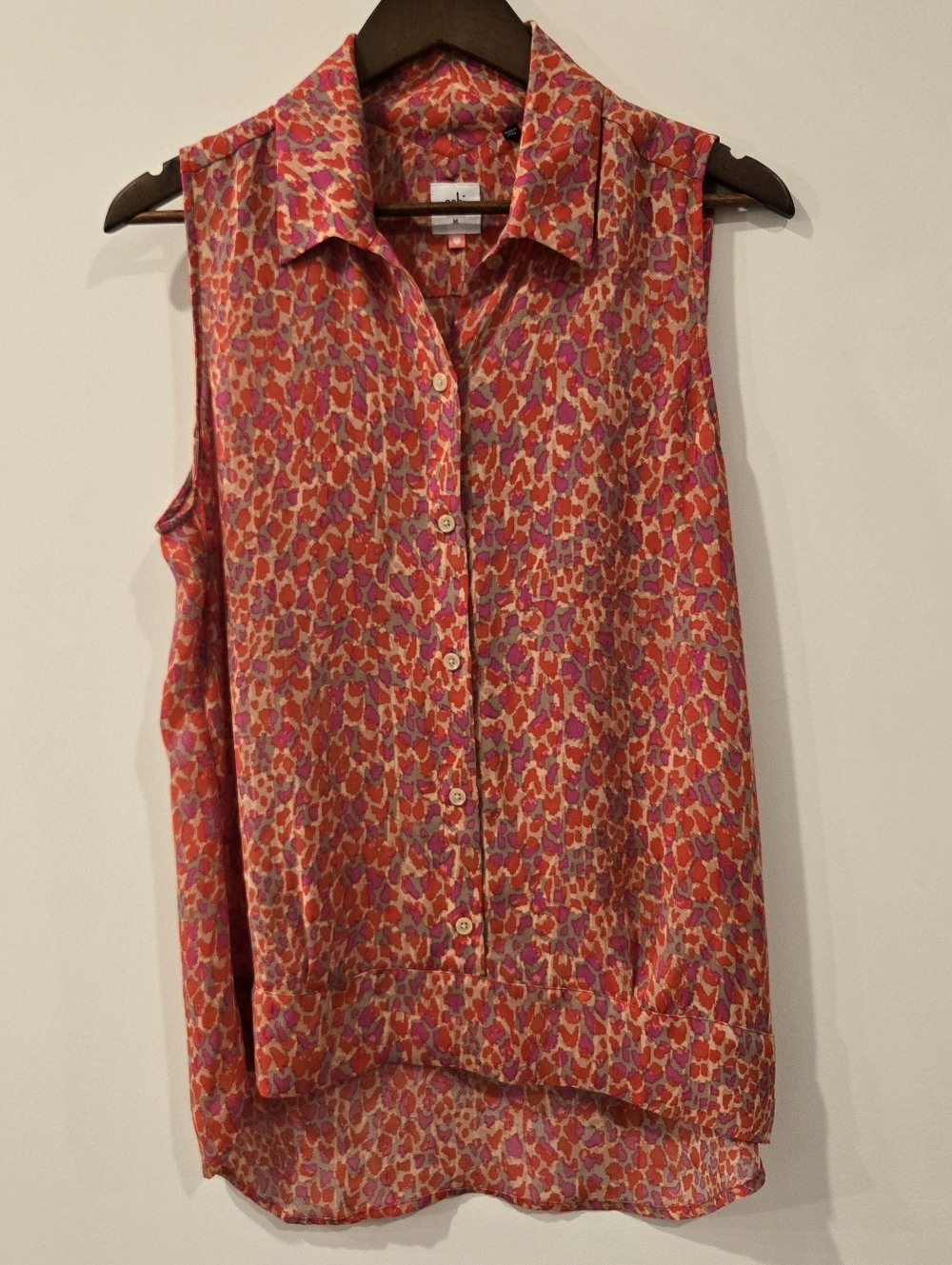 Cabi Heartbreaker Sleeveless Top Sz M 8 10 Hi Lo Hem Pretty Colors Women #3270